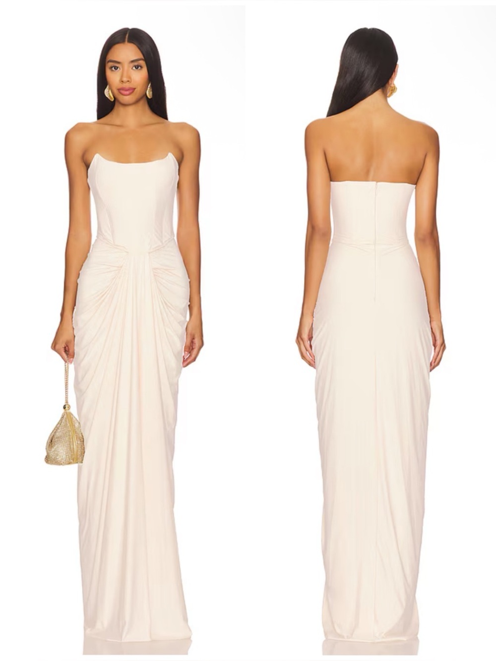 Deme by Gabriella Pearl Gown in Off White